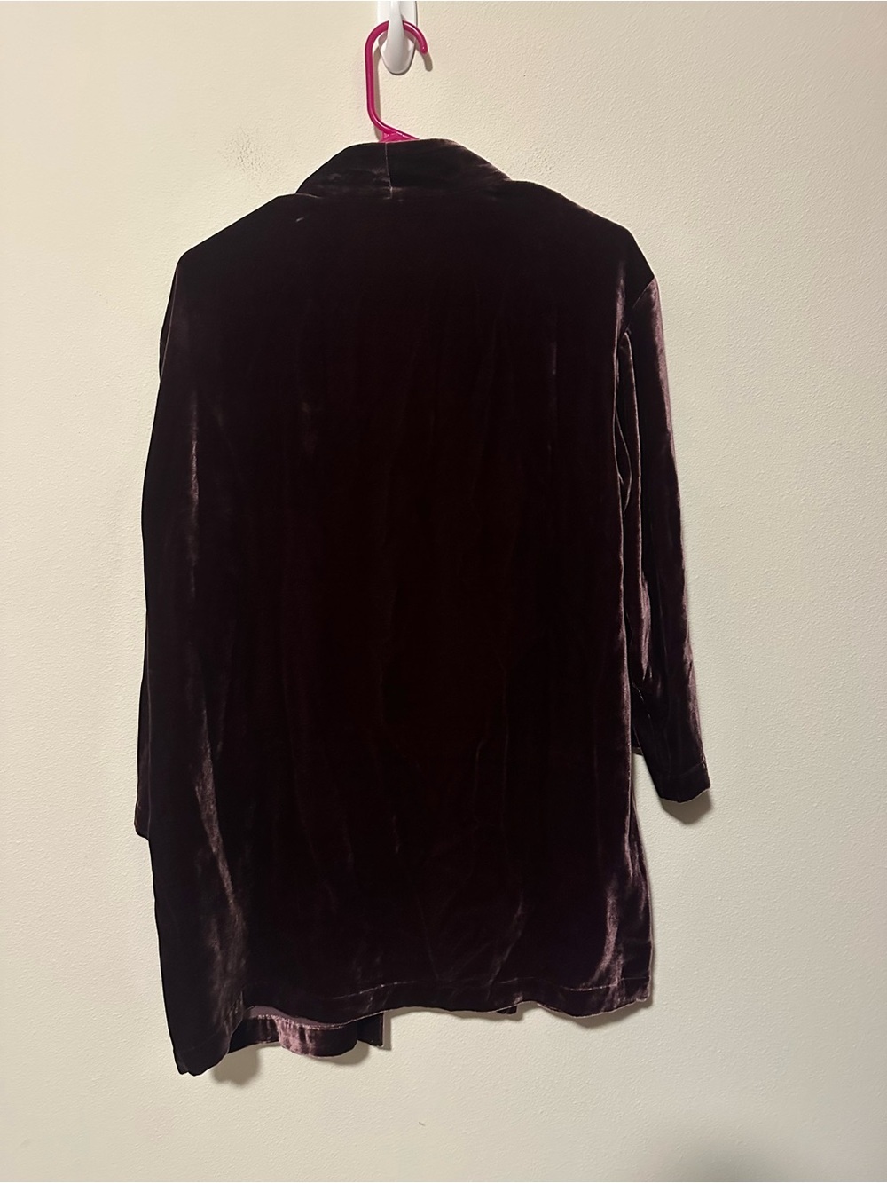 EILEEN FISHER Velvet Kimono Jacket wine mauve silk blend size small - Picture 6 of 7
